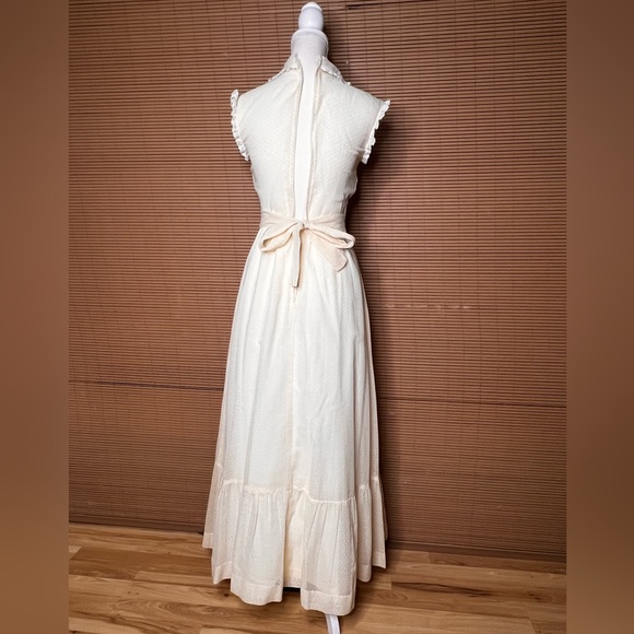 Terri Juniors Vintage Cream Prairie Cottage Core Pairie Maxi Dress - Picture 6 of 8